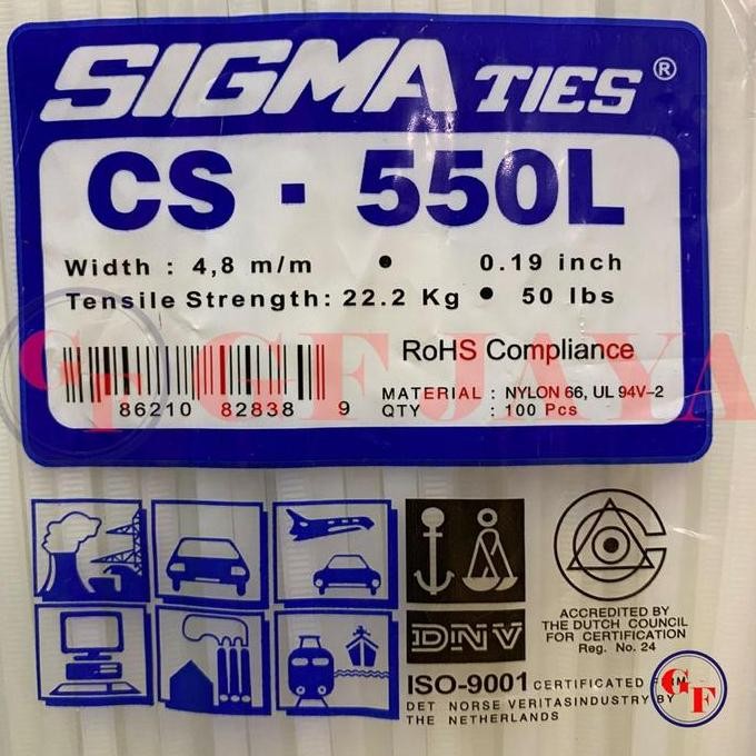

KABEL TIES SIGMA CS 550L / 55CM PUTIH CS550L CABLE TIE WHITE 55 CM ORIGINAL DAN TERPERCAYA