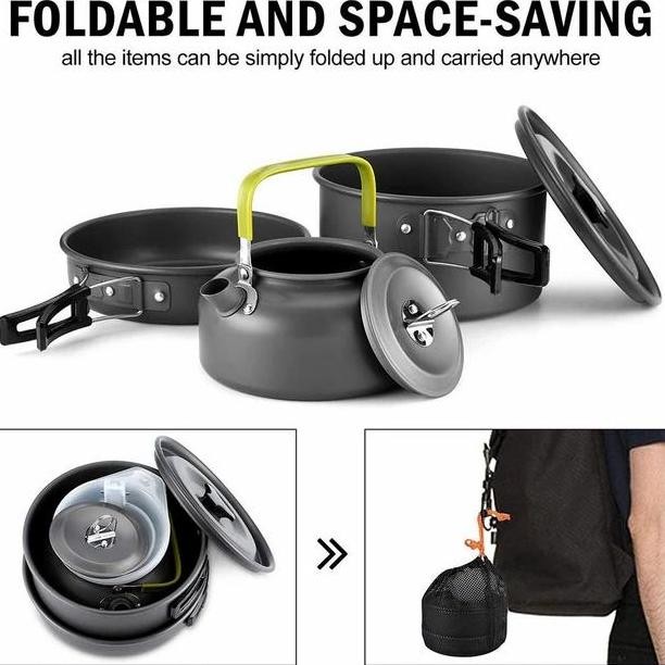 Cooking Set Ds 308 Teko Paket Kompor Ultralight Set Alat Masak Camping Kualitas Terbaik Harga Termur