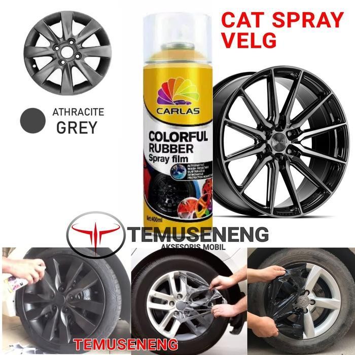 C22 Grey Abu Carlas Rubber Spray Cat Karet Velg Mobil Motor Sepeda