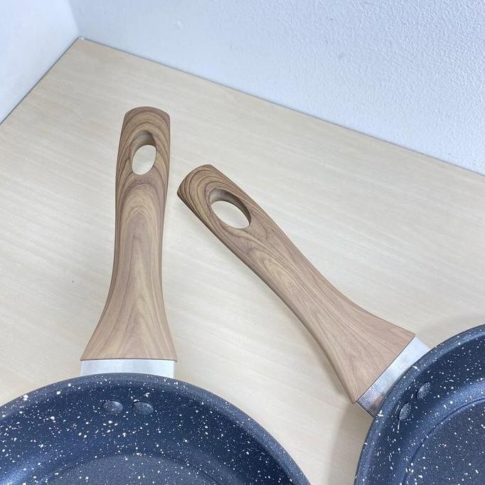 Promo Ugo Fry Pan Wajan Penggorengan Marble Granite Coating Anti Lengket Wajan Frypan Anti Lengket D