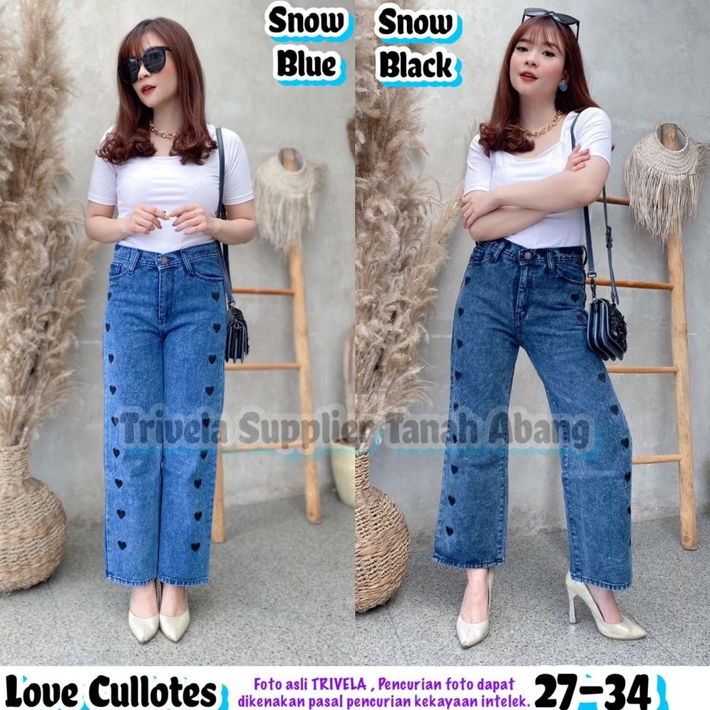 Kulot Jeans Love Wanita / Love Cullotes / Kulot Love Jumbo / Kulot Love 27-34 / KULOTLOVE