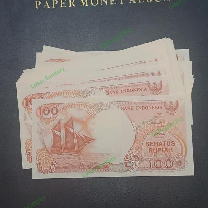 Mahar Uang Kuno Perahu Phinisi Pinisi 100 Rupiah 1992 Prefix Aaa Urut