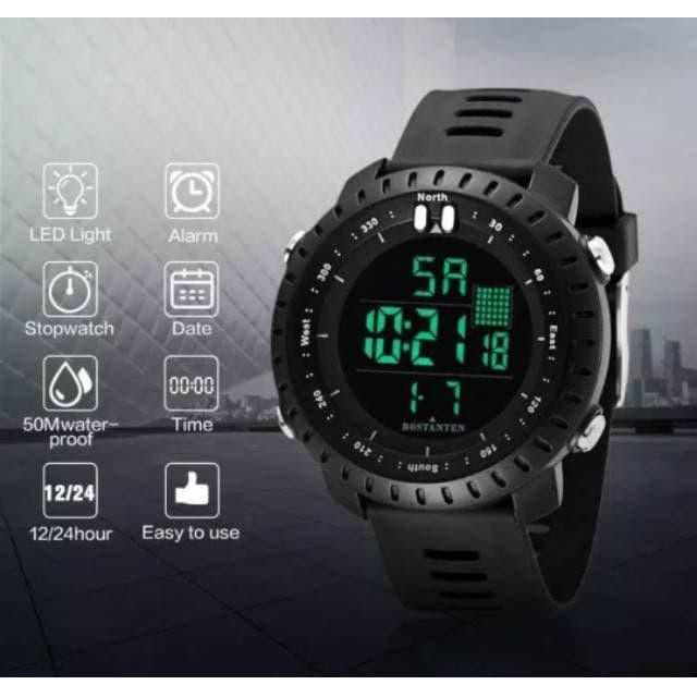 AB Jam Tangan Sport Pria BOSTANTEN Original Waterproof