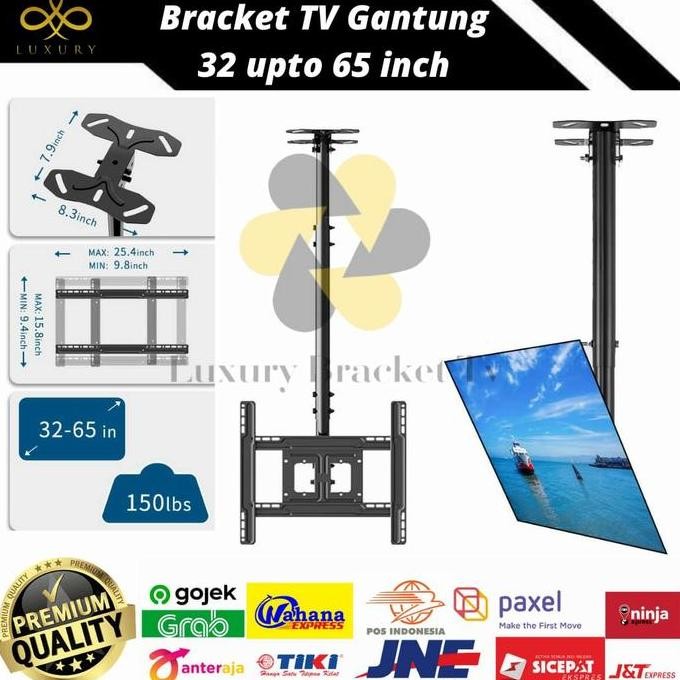 TERMURAH - Bracket TV Ceiling gantung plafon 32-65 inch