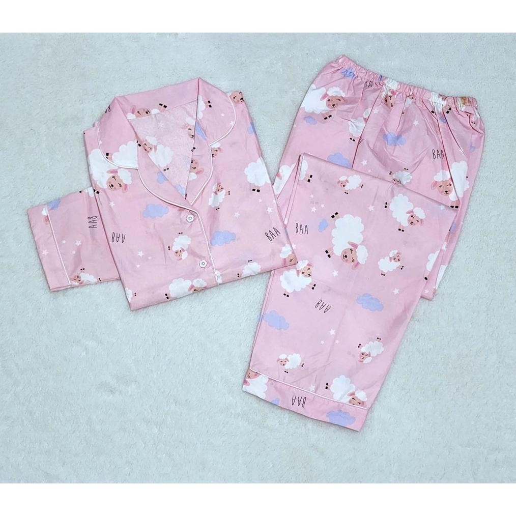 Setelan Piyama Wanita Motif Lucu Baju Tidur Cewek Kekinian Abg