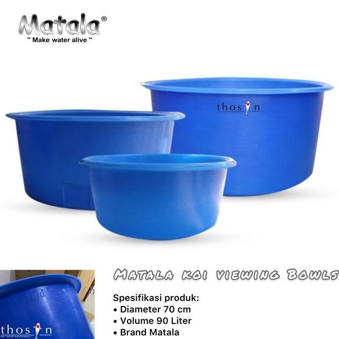 Bak ikan bulat MATALA koi viewing bowls 90L D70 cm LA