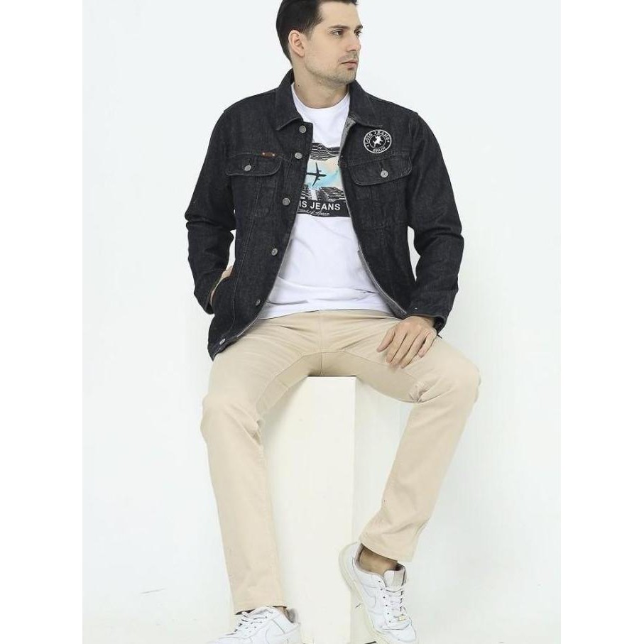 MJF179 Jaket Lois Hitam Denim Original Pria