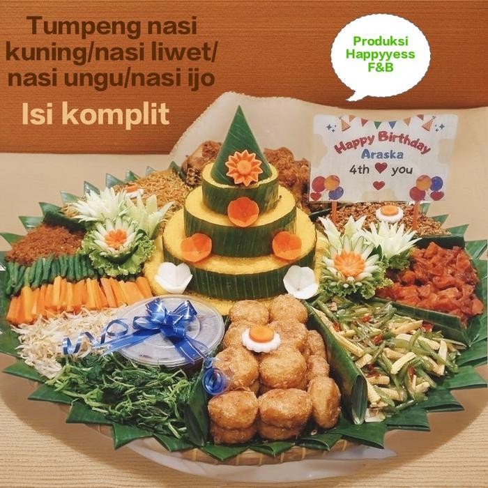 

Tumpeng nasi kuning/Nasi tumpeng/Tumpeng /5-25porsi/happyyesfood Ori!!