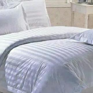 SPREI KATUN LOKAL SALUR PUTIH HOTEL UKURAN 100X200X25