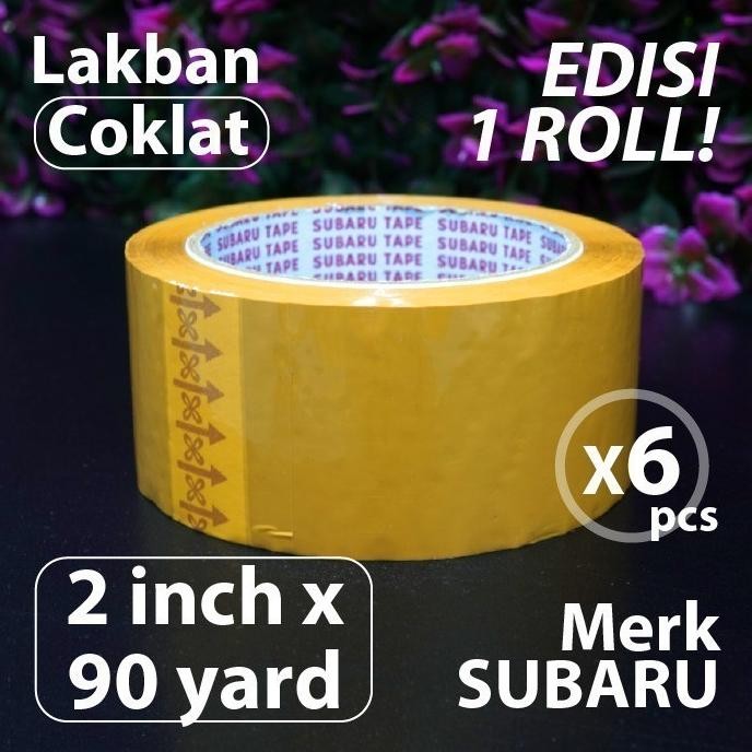 

(Depok) Paket 6 pcs - Lakban Coklat 2 inch x 90 yard - Merk Subaru DiM