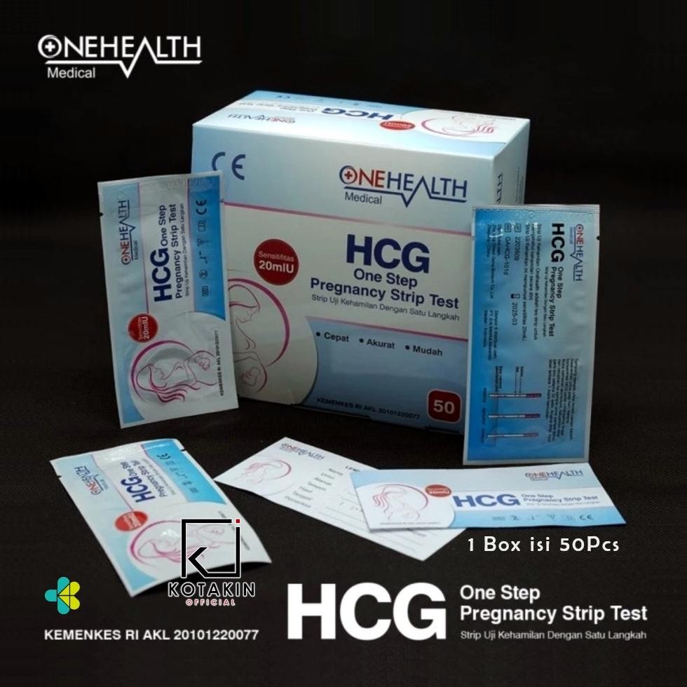 1Box Isi 50 pcs - Tes Pack Kehamilan OneHealth / Test pack / Tespek / HCG Urine Pregnancy DiM