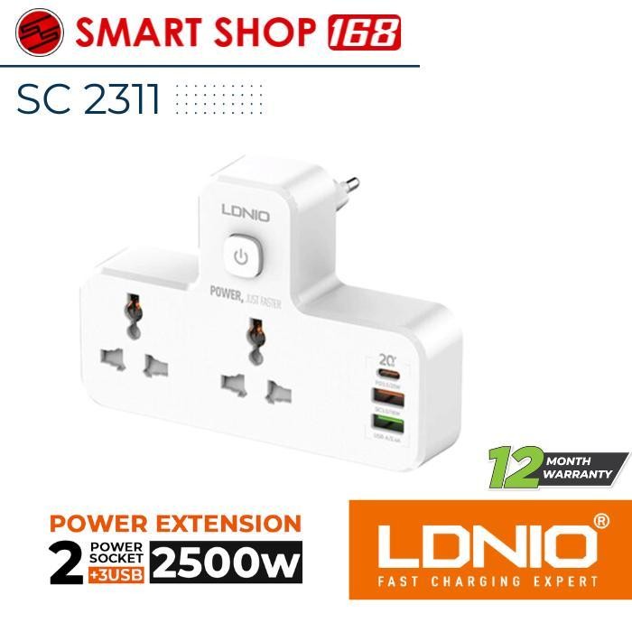 LDNIO SC2311 Power Socket 3 USB Port Adapter Ori
