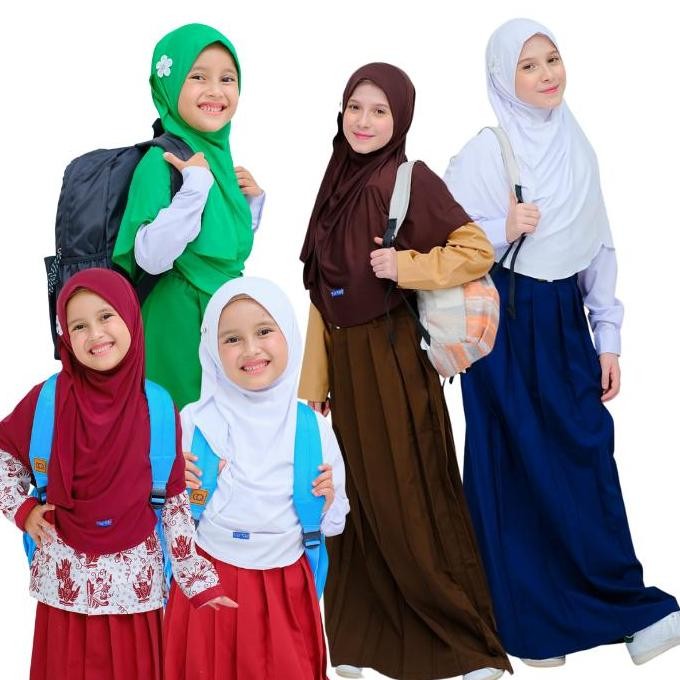KERUDUNG SEKOLAH TK SD SMP SMA PASHMINA ANAK PEREMPUAN JILBAB INSTAN
