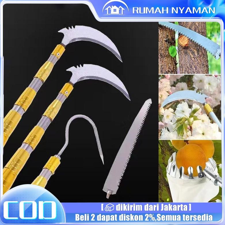 7 Set 3/6/7/10M Alat Pemetik Buah alat pemetik buah/galah pemetik buah/tongkat pemetik buah/Alat Ber