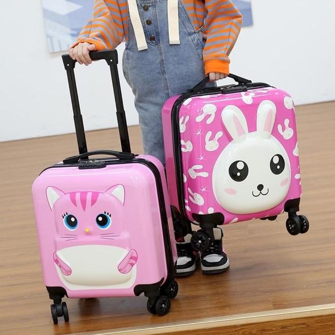 Tas Koper Bagasi Anak Troli Roda 4 Ukuran 18Inch Fashion