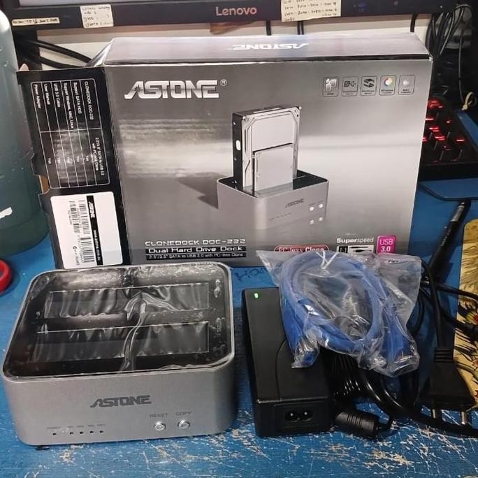 TERBARU - NEW ASTONE CLONEDOCK DOC-232 DUAL HARD DRIVE USB 3.0