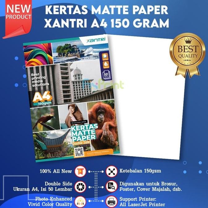 

new !!! Kertas Matte Printer A4 1pack / 50pcs, Kertas Matte Paper Double Side