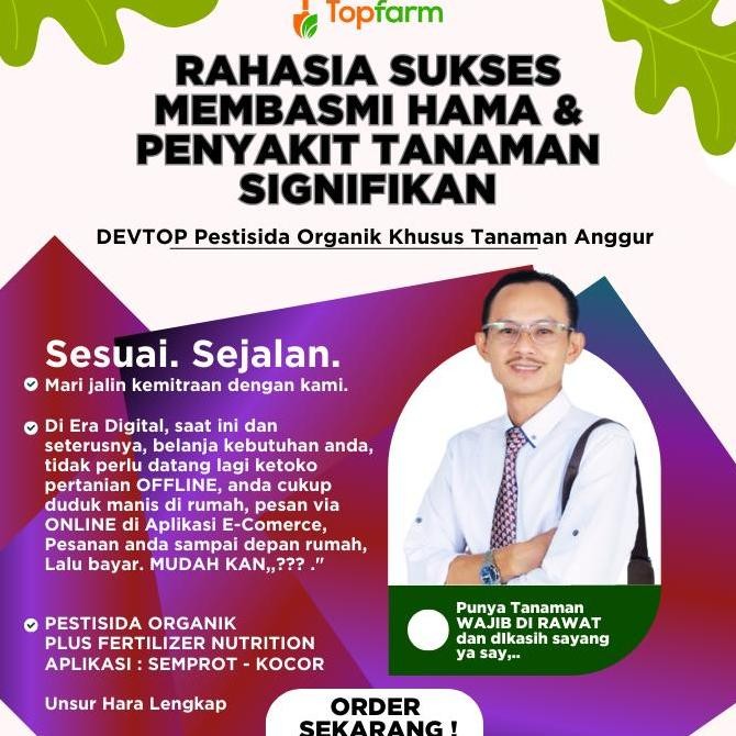 Obat Semprot Hama Tanaman Anggur / Pestisida Organik Devtop / Obat Hama Bercak Daun Anggur / Insekti