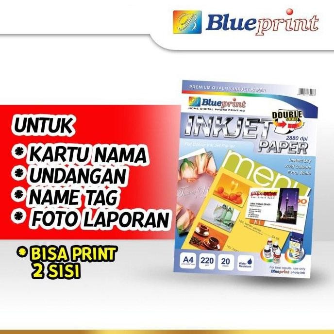 

new !!! Blueprint Double Sided Inkjet Paper (BP-DSIPA4220) - A4, 20 Sheet, 220gsm, Cast Coating, Extra White