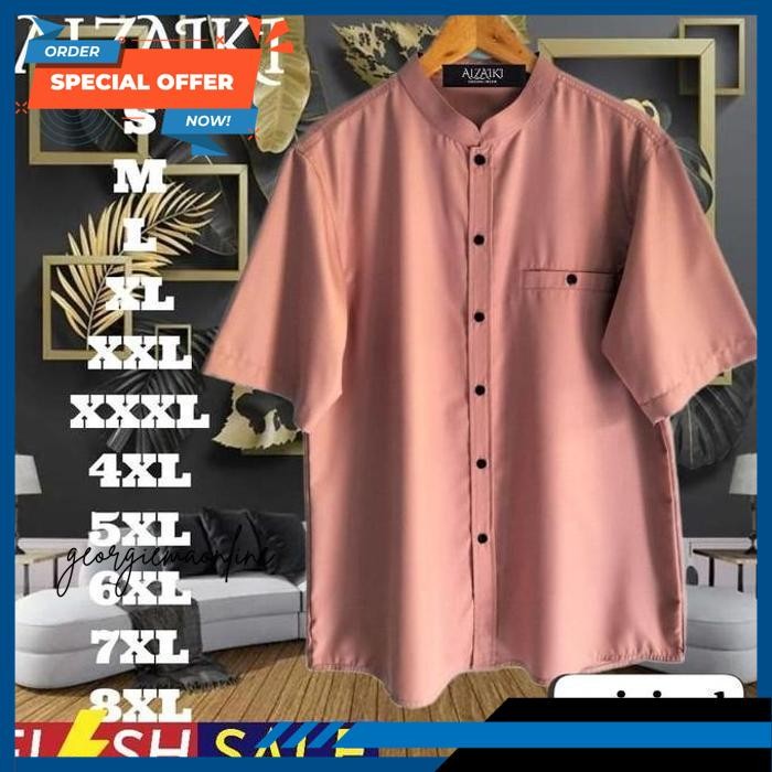 BAJU KOKO LENGAN PENDEK PRIA JUMBO POLOS OVERSIZE MUAT BB 140KG XXXLXXXXLXXXXXL3XL4XL5XL 6XL 7XL BY 