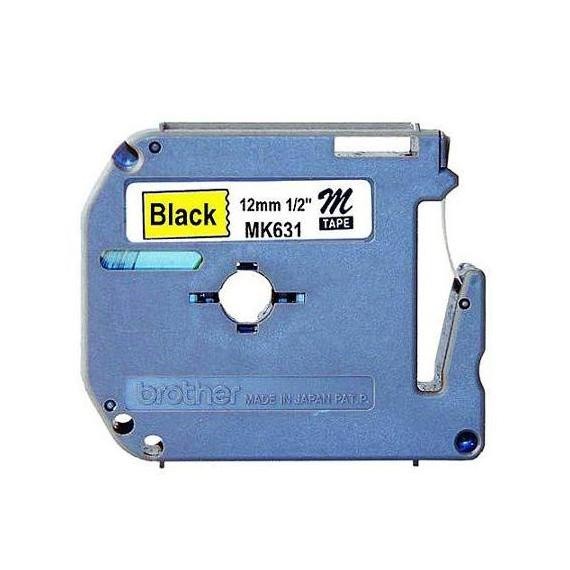 

Brother Label Tape Mk-631 12Mmx8M Black On Yellow Non-Laminated Mk631 New Stok