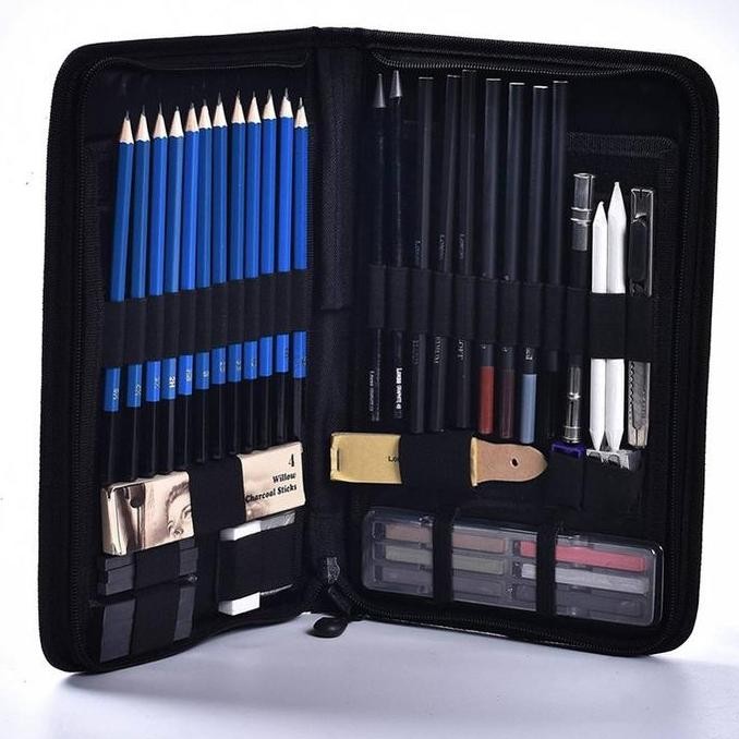 

TERMURAH - Paket Set Pensil Pencil Alat Gambar Sketsa Lukis Profesional 33PCS