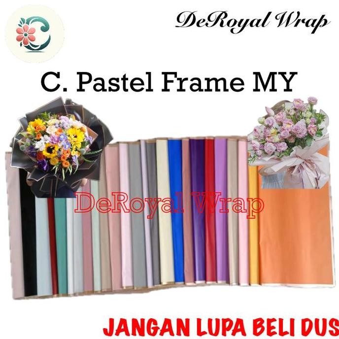 

new !!! 20 Lembar Cellophane Frame MY / Cellophane Frame Gold Metalic / Kertas Bunga / Wrap Bunga / Cellophane Paper / Wrapping Paper