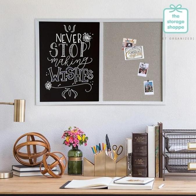 

Magnetic Chalk Board Fabric Pushpin Board Combo Papan Tulis Bulletin