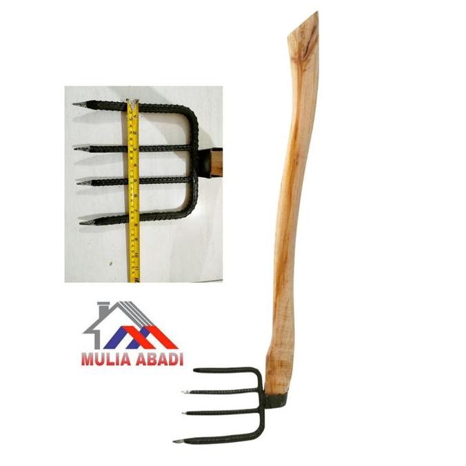 Cangkrang+gagang kayu besar/cangkrang garukan sampah terpasang (1set)