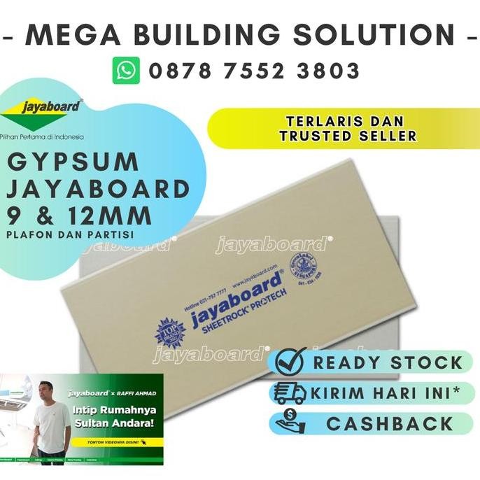 TERMURAH - Gipsum / Gypsum SHEETROCK Jayaboard 12 mm - Standard & Murah