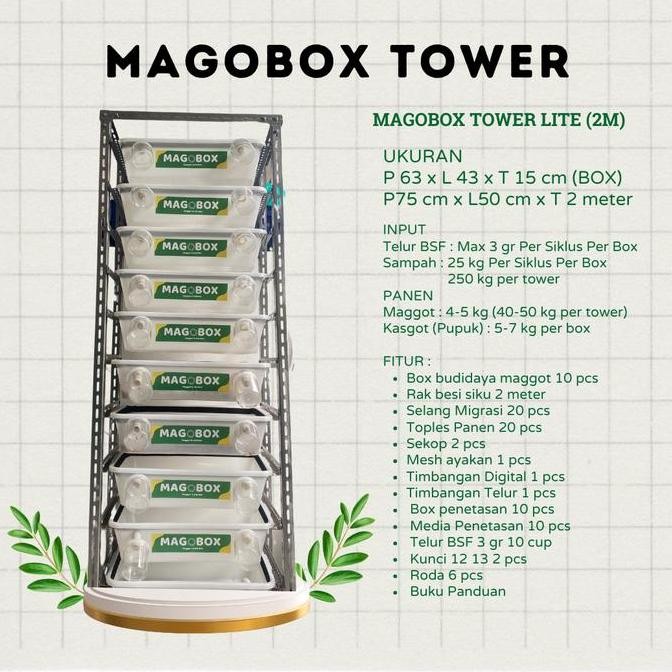 Magobox Tower Kandang Tower Paket Budidaya Maggot BSF skala komunal
