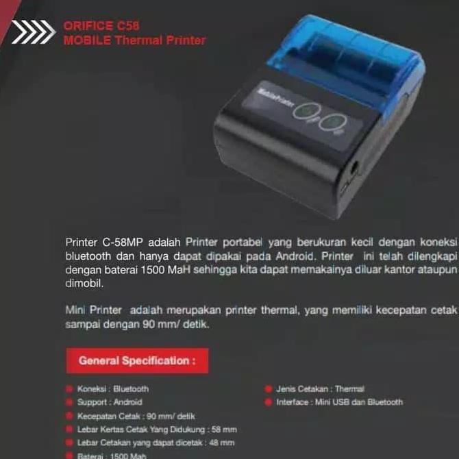 Mobile Printer Thermal Portabel Bluetooth Usb Support Moka Pos New Stok