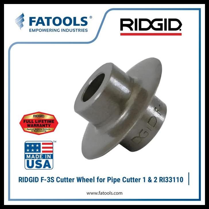 

TERMURAH RIDGID 33110 F-3S CUTTER WHEEL FOR PIPE CUTTER STAINLESS STEEL SS 1A 2A 42A 32810 32820 32870 34617 58657 F3S !!!!
