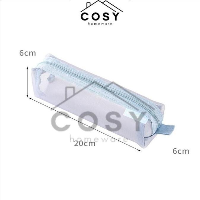 

COSY Kotak Pensil Nylon Transparan / Tempat Stationery Jaring Resleting Estetik Banyak Warna / Tempat Pena Pensil Korea Pouch Serbaguna / Pouch Stationery Simple Lucu / Tas Kosmestik / Tas Penyimpanan AS