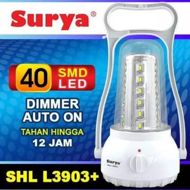 Surya Rechargeable Emergency Lamp Shl L3903+ - Putih