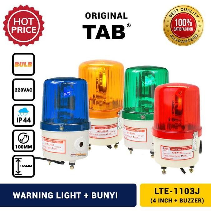 Lampu Darurat Bohlam 4 " Rotary Warning Light + Buzzer 220V Ac Tab