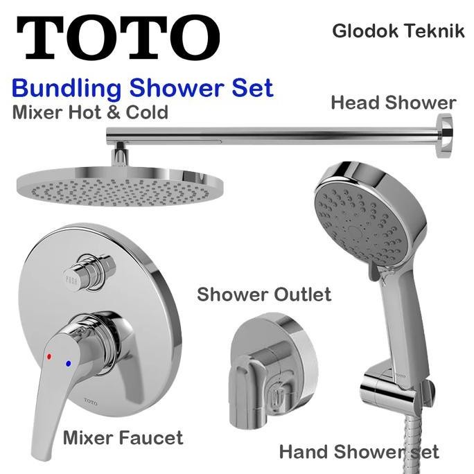 Tersedia Toto Shower Set Lengkap Kran Tanam + Wall Shower + Hand Shower TX2