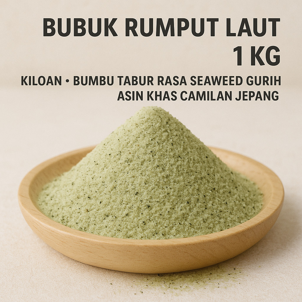 

Rumput Laut 1Kg Kiloan Bumbu Tabur Rasa Seaweed Gurih Asin Khas Camilan Jepang