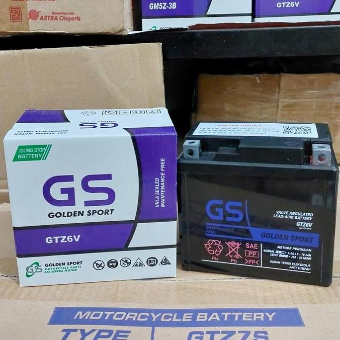 Aki Gs Gtz6V Kering Ori - Vario 125 150 Pcx 150 160 Cbr Sonic Cb150R Gtr150 Original