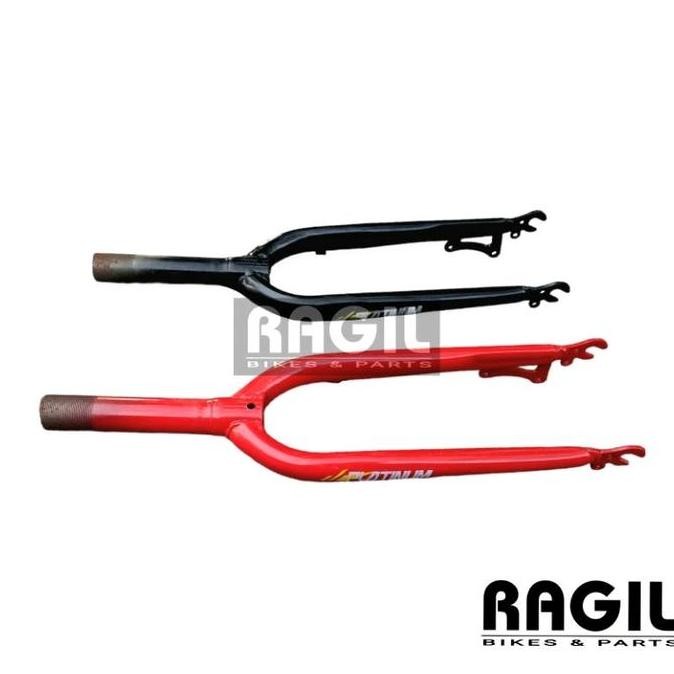 SALE FORK SEPEDA 20 INCH LIPAT OVERSIZE OS - GARPU CAKRAM DISC BRAKE ULIR WARNA MERAH BIRU HITAM