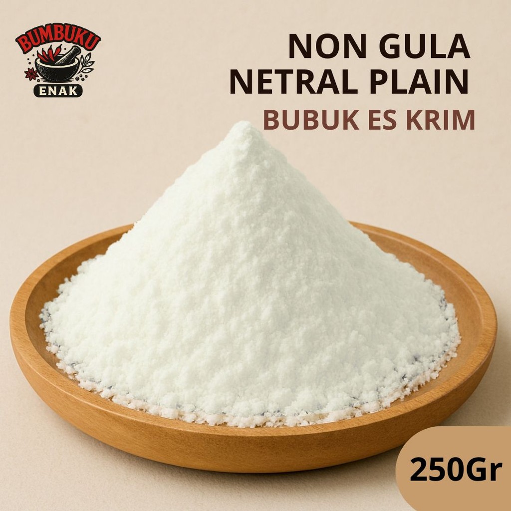 

Bumbu Tabur Plain Non Gula 250gr – Bubuk Es Krim Netral Tanpa Rasa, Cocok untuk Campuran Dessert & Minuman