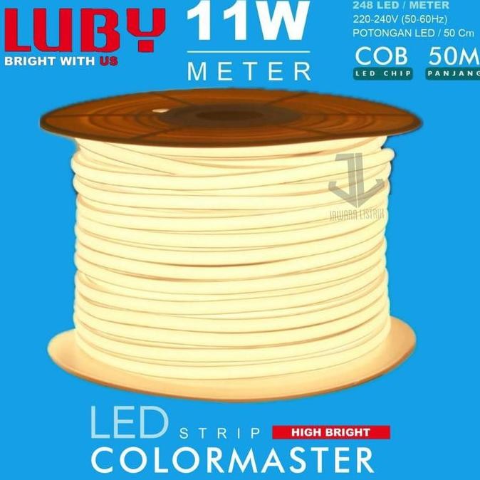 LUBY NEON FLEX LAMPU LED SELANG 11 WATT, COB LED CHIP, PANJANG 50M
