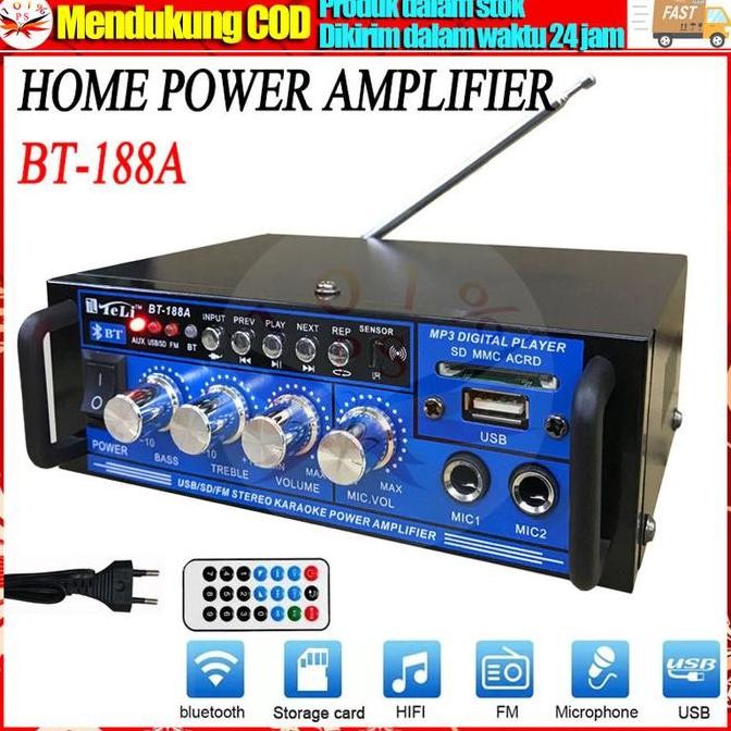 Amplifier Mini Bluetooth Bt-188A Power Amplifier Bluetooth Eq Audio Karaoke Home Theater Fm Radio 60