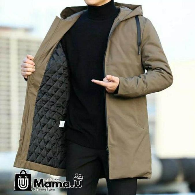 Jaket Jubah Pria Korea Style  Jaket Jumbo Panjang Pria Outer Jaket Cowok Outdoor Blazer Pria Distro 