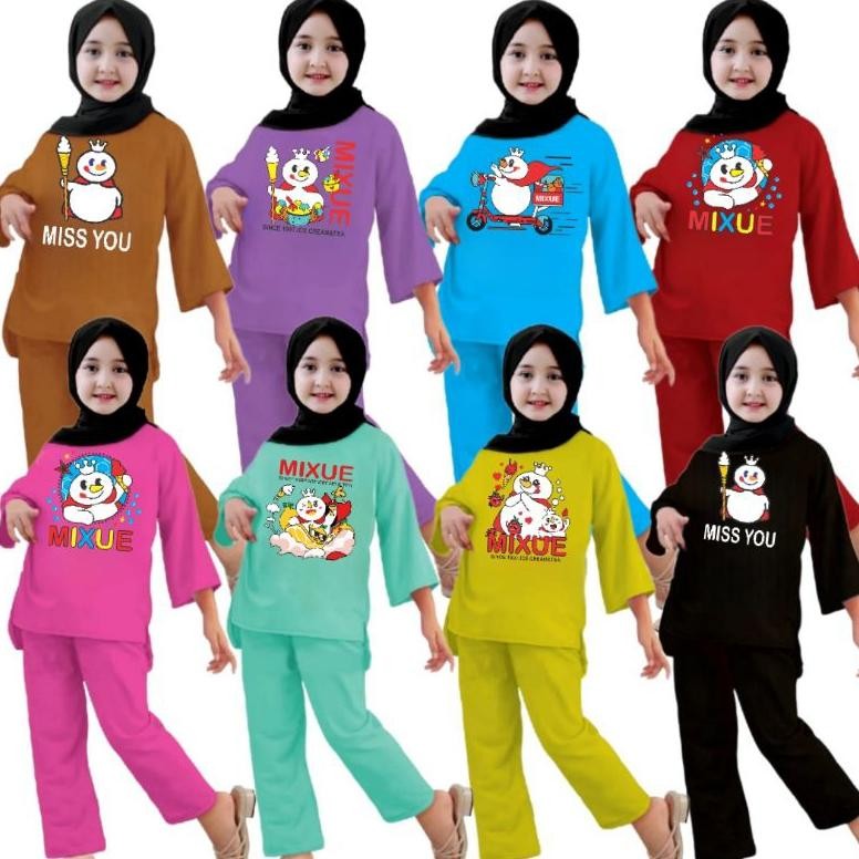 PAKET 3 STEL BAJU SETELAN ANAK MIXUE / SETELAN MIXUE VIRAL / SETELAN ANAK PEREMPUAN