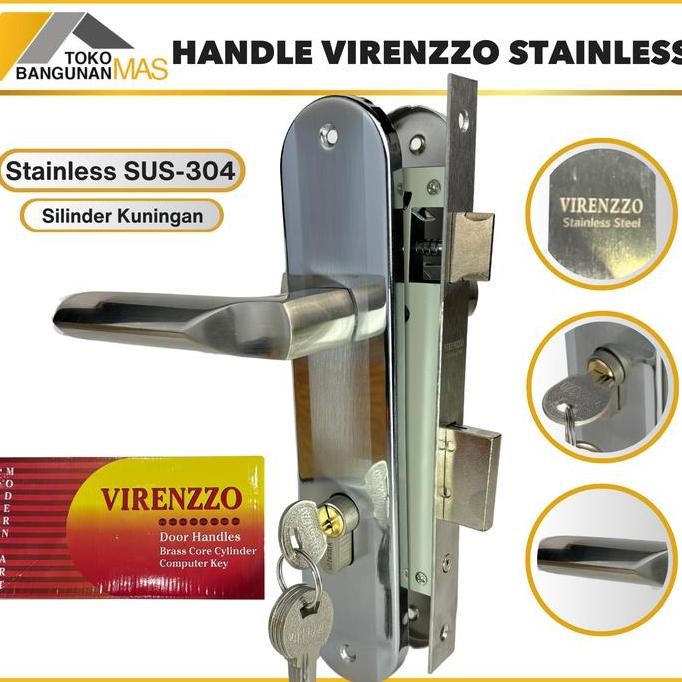 New Handle Kunci Pintu Virenzzo SUS-304 | Gagang Stainless Besar 25CM Elegan