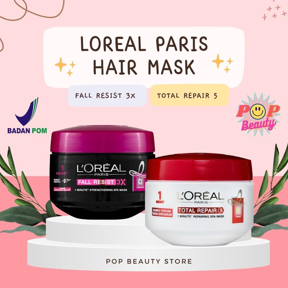 Loreal Paris Total Repair Fall Resist Hair Mask Masker Rambut Loreal Masker Rambut Rusak Masker Ramb