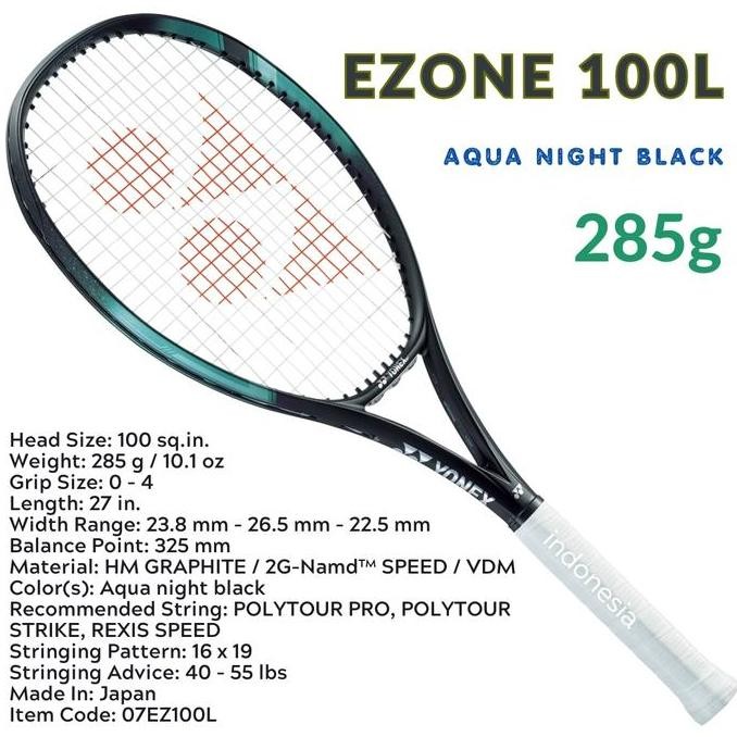 Terlaris Yonex EZONE 100L 285g Aqua night black - raket tenis Best seller
