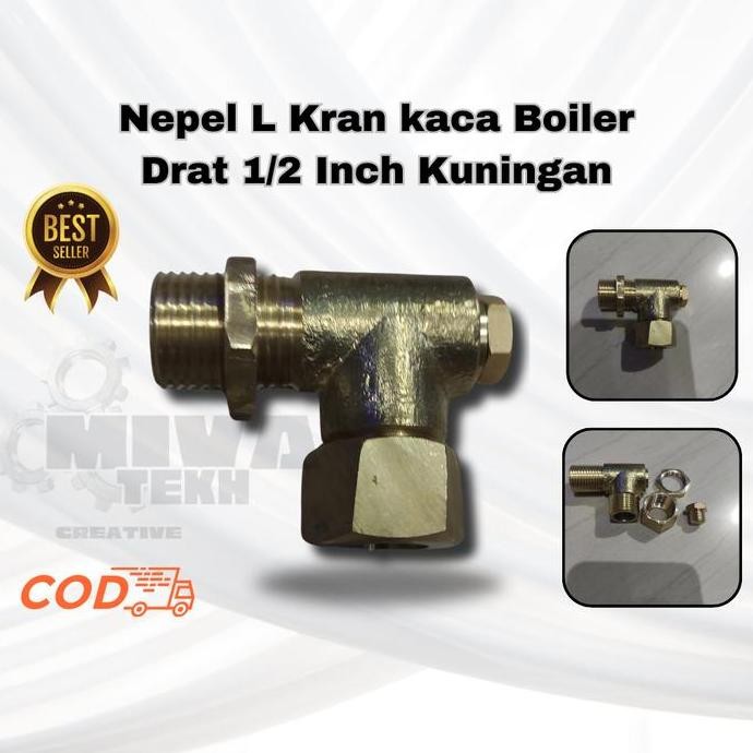 Tersedia Kran L Kaca Setrika Uap - Keran Kuningan Drat 1/2 Inch