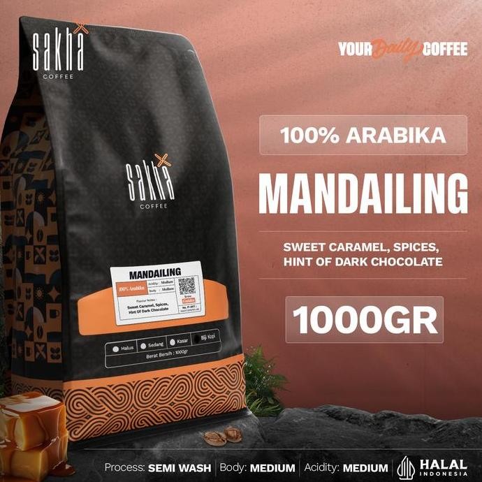 

READY BIJI KOPI ARABIKA MANDHELING 1KG - ROASTED BEANS COFFE SUMATERA